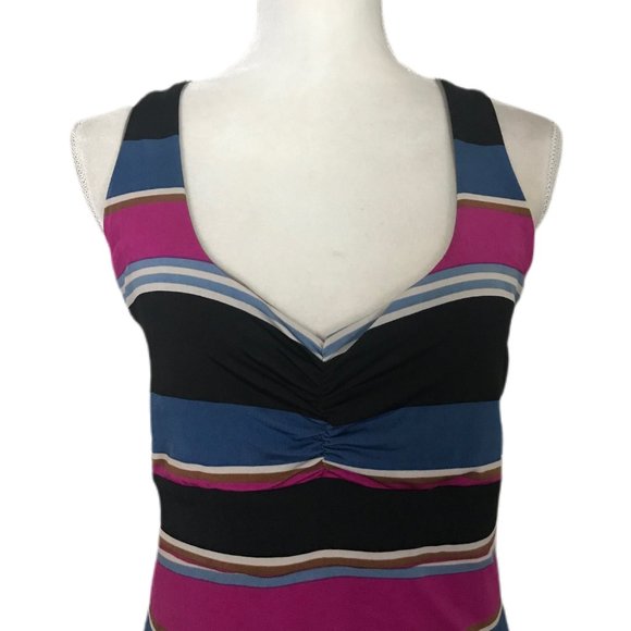 Lucy Love Women's Multicolored Striped Lined Sleeveless Dress Size Large - Picture 3 of 5